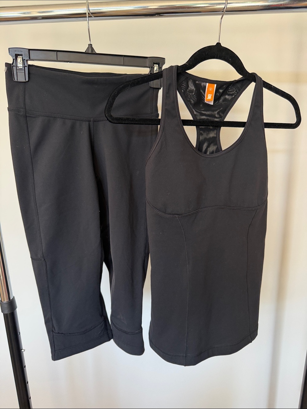 NWOT Lucy Black Active Racerback Tank with Matching Capris